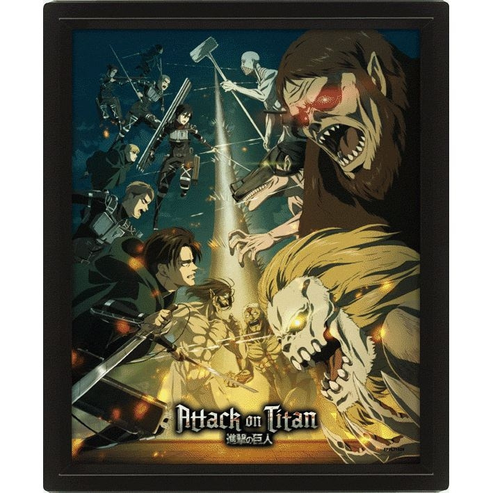 Pyramid International ATTACK ON TITAN (S4) INGELIJST 3D in de groep HUISHOUDEN & TUIN / Interieur / Fotolijsten bij TP E-commerce Nordic AB (D15439)