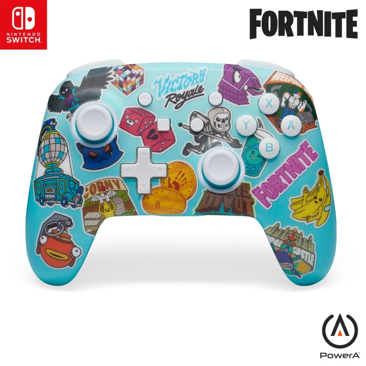 PowerA Verbeterde draadloze controller voor Nintendo Switch - Fortnite Sticker Mania in de groep HOME ELECTRONICS / Spelconsoles en accessoires / Nintendo Switch / Accessoires bij TP E-commerce Nordic AB (D15618)