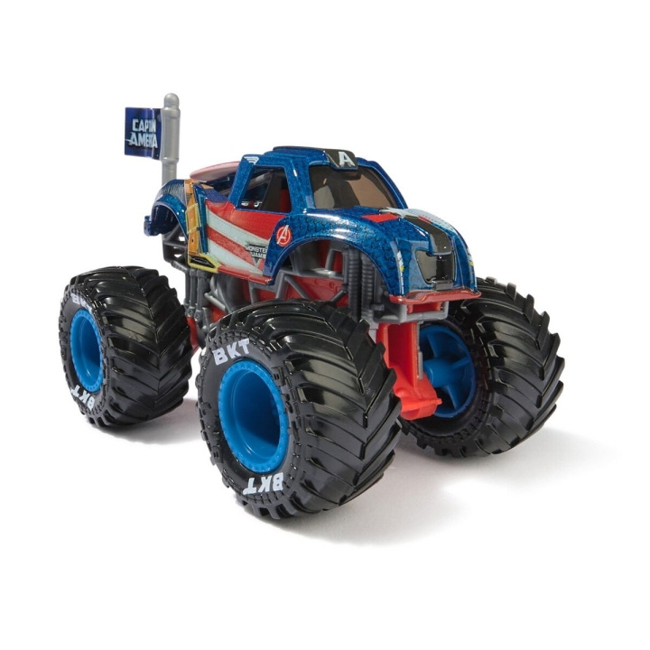 Monster Jam 1:64 Marvel Enkel Pakken - Captain America in de groep SPEELGOED, KINDER- & BABYPRODUCTEN / Speelgoed / Speelgoedauto\'s bij TP E-commerce Nordic AB (D15643)