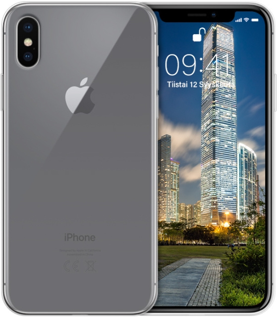 Wave siliconen hoes voor iPhone X / Xs, transparant in de groep SMARTPHONE & TABLETS / Mobielbescherming / Apple / iPhone X/XS / Hoesjes bij TP E-commerce Nordic AB (D15867)