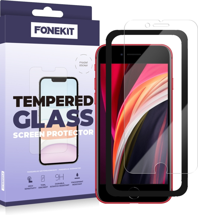 FoneKit gepantserd glas, iPhone SE 2020 / 2022 in de groep SMARTPHONE & TABLETS / Mobielbescherming / Apple / IPL en laser bij TP E-commerce Nordic AB (D16031)