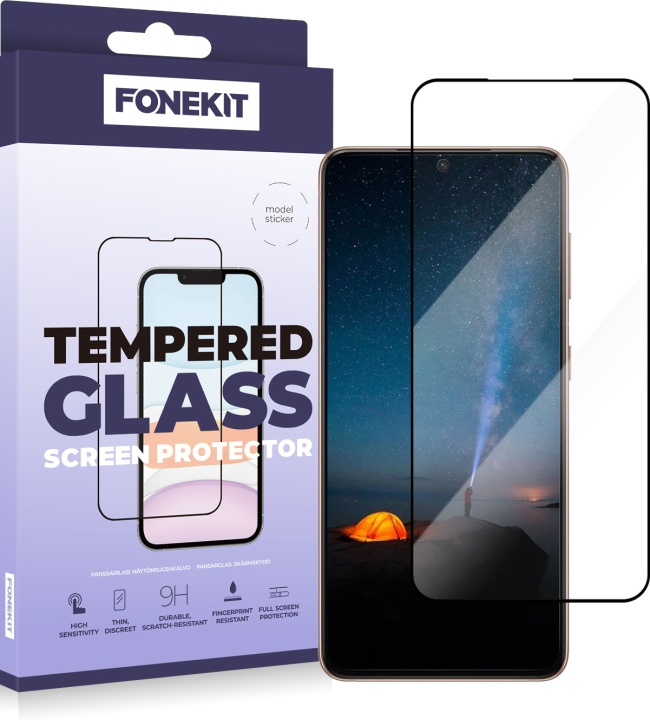 FoneKit Full Cover gepantserd glas, Samsung Galaxy S22+ in de groep SMARTPHONE & TABLETS / Mobielbescherming / Samsung bij TP E-commerce Nordic AB (D16039)