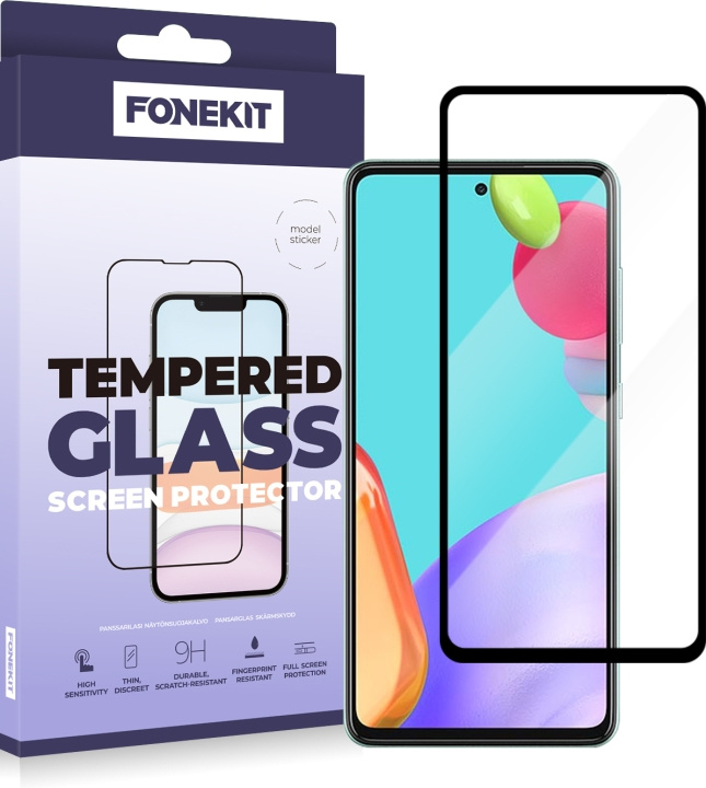 FoneKit Full Cover gepantserd glas, Samsung Galaxy A52 / A52 5G / A52s in de groep SMARTPHONE & TABLETS / Mobielbescherming / Samsung bij TP E-commerce Nordic AB (D16040)