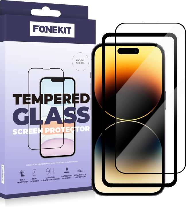 FoneKit Volledige hoes, iPhone 14 Pro, zwart in de groep SMARTPHONE & TABLETS / Mobielbescherming / Apple / iPhone 14 bij TP E-commerce Nordic AB (D16048)