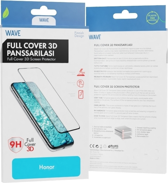 Wave Volledige dekking gepantserd glas, Honor 70, zwart in de groep SMARTPHONE & TABLETS / Mobielbescherming / Huawei/Honor bij TP E-commerce Nordic AB (D16058)