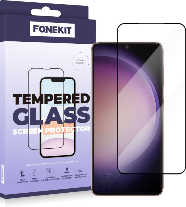 FoneKit Full Cover, Samsung Galaxy S22 / S23, zwart in de groep SMARTPHONE & TABLETS / Mobielbescherming / Samsung bij TP E-commerce Nordic AB (D16114)