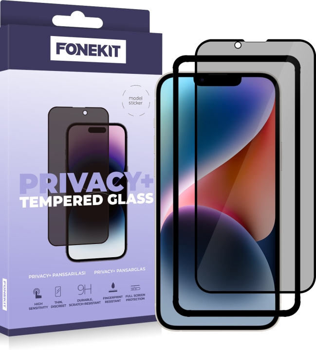 FoneKit Privacy+ Volledige Cover, iPhone 13 / 13 Pro / 14, zwart in de groep SMARTPHONE & TABLETS / Mobielbescherming / Apple / iPhone 13 Pro bij TP E-commerce Nordic AB (D16117)