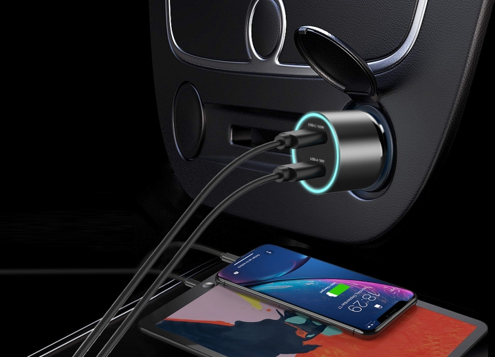 FoneKit Autolader Travel 100W in de groep SMARTPHONE & TABLETS / Opladers & Kabels / Autoladers / Autoladers Type-C bij TP E-commerce Nordic AB (D16157)