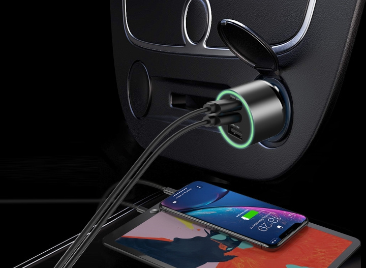 FoneKit Travel 84W autolader in de groep SMARTPHONE & TABLETS / Opladers & Kabels / Autoladers / Autoladers Type-C bij TP E-commerce Nordic AB (D16158)
