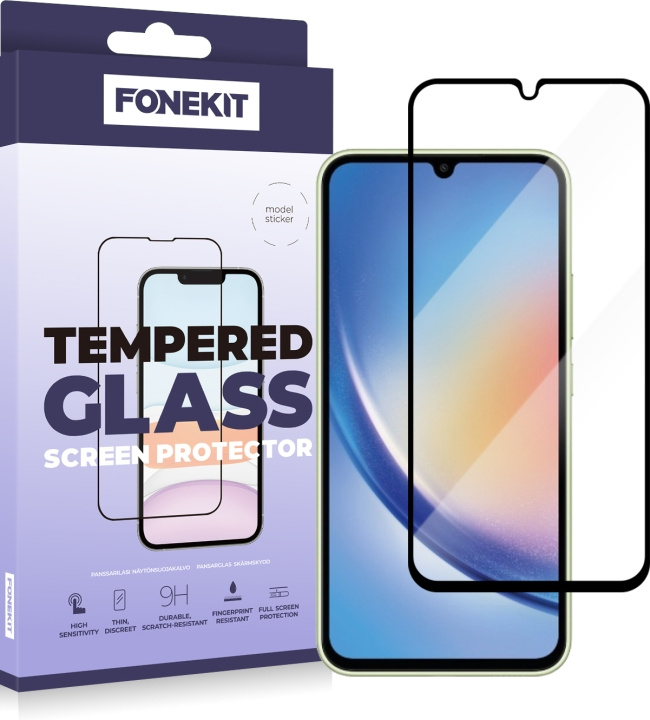 FoneKit Volledige dekking gepantserd glas, Samsung Galaxy A34 5G in de groep SMARTPHONE & TABLETS / Mobielbescherming / Samsung bij TP E-commerce Nordic AB (D16160)