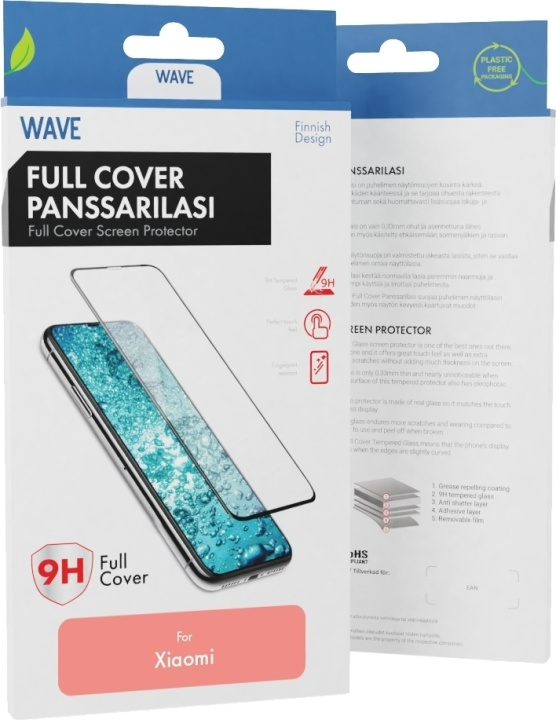 Wave Volledige dekking gepantserd glas, Xiaomi Redmi Note 12 5G / 4G , zwarte rand in de groep SMARTPHONE & TABLETS / Mobielbescherming / Xiaomi bij TP E-commerce Nordic AB (D16186)