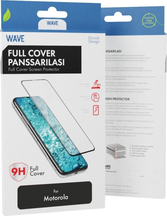 Wave Full Cover gepantserd glas, Motorola Moto E13, zwarte rand in de groep SMARTPHONE & TABLETS / Mobielbescherming / Motorola bij TP E-commerce Nordic AB (D16216)