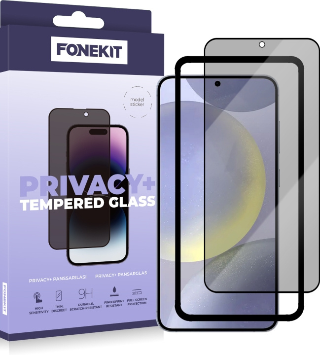 FoneKit Privacy+ volledige hoes, Galaxy S24+, zwart in de groep SMARTPHONE & TABLETS / Mobielbescherming / Samsung bij TP E-commerce Nordic AB (D16276)