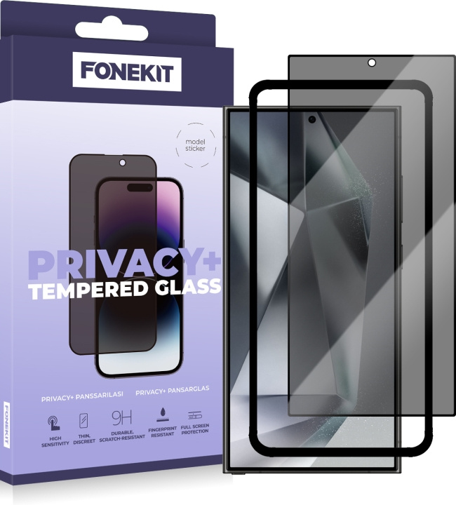 FoneKit Privacy+ volledige hoes, Galaxy S24 Ultra, zwart in de groep SMARTPHONE & TABLETS / Mobielbescherming / Samsung bij TP E-commerce Nordic AB (D16277)