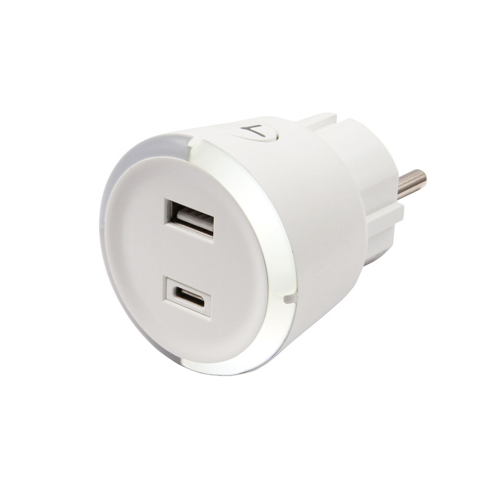 CAPiDi Säkerhetstimer USB A+C 1-4 3.4A Vit in de groep HUISHOUDEN & TUIN / Elektriciteit & Verlichting / Timers bij TP E-commerce Nordic AB (D16458)