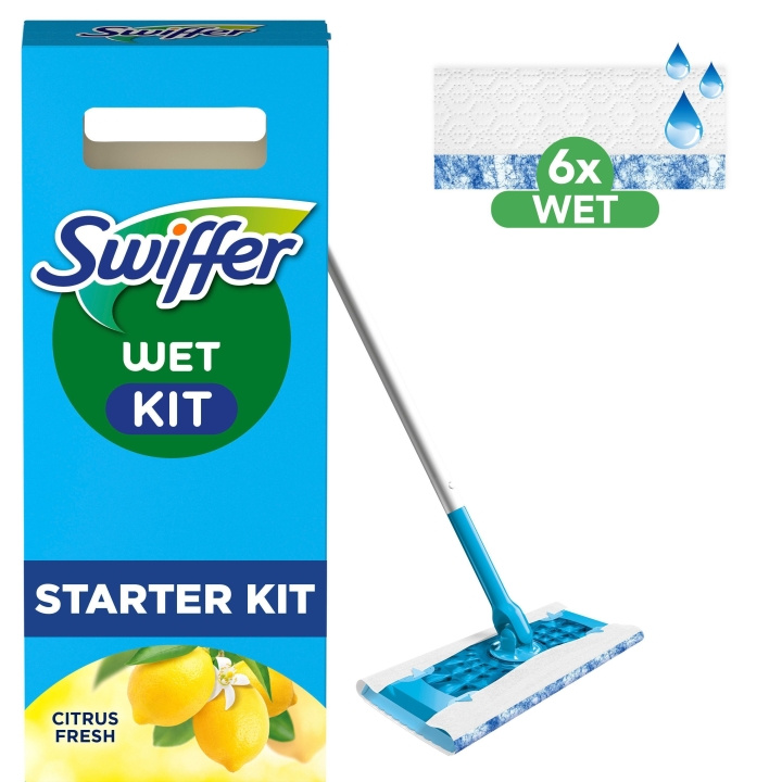 Swiffer Startkit 1 Rengöringsmopp +6st fuktiga in de groep HUISHOUDEN & TUIN / Schoonmaakproducten / Overige schoonmaakaccessoires bij TP E-commerce Nordic AB (D16494)