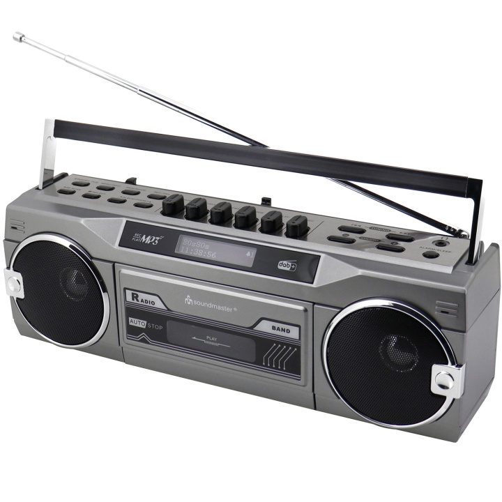 Soundmaster Retro kassettradio med Bluetooth in de groep HOME ELECTRONICS / Audio & Beeld / Thuisbioscoop, Hifi en Draagbaar / Radio & Wekkers / Draadloze audiozender bij TP E-commerce Nordic AB (D16541)