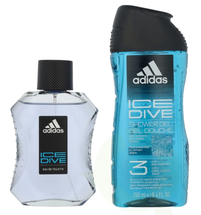 Adidas Ice Dive Giftset 350 ml Edt Spray 100ml/Shower Gel 250ml in de groep BEAUTY & HEALTH / Cadeausets / Cadeausets voor hem bij TP E-commerce Nordic AB (D16688)