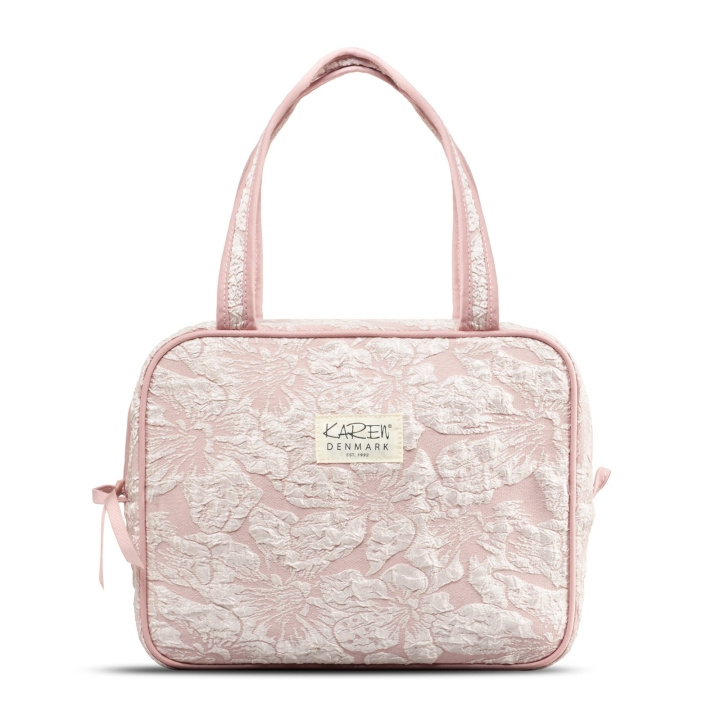 Karen Toilettas met handvat - Roze brokaat in de groep HUISHOUDEN & TUIN / Badkamer / Toilettassen bij TP E-commerce Nordic AB (D16905)