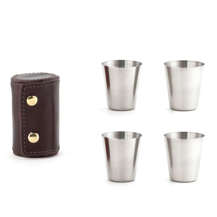 Kikkerland Shotglazen met leren etui in de groep SPORT, VRIJE TIJD & HOBBY / Leuke dingen / Verzamelobjecten bij TP E-commerce Nordic AB (D17011)