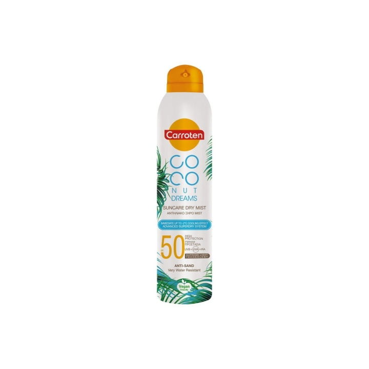 Carroten Carroten Dry Mist SPF 50 Kokosnoot Dreams 200 ml in de groep BEAUTY & HEALTH / Huidsverzorging / Zonnebank / Zonnebescherming bij TP E-commerce Nordic AB (D17056)