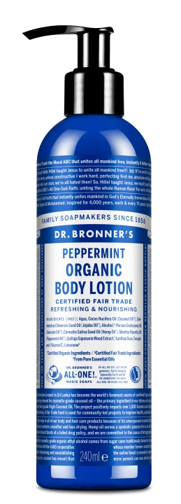 Dr. Bronner\'s - Biologische Body Lotion Pepermunt 240 ml in de groep BEAUTY & HEALTH / Huidsverzorging / Lichaamsverzorging / Body lotion bij TP E-commerce Nordic AB (D17340)