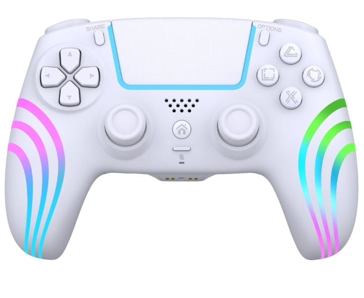 Deep Explorer Draadloze Controller Wit PS4 / PS3 / PC in de groep HOME ELECTRONICS / Spelconsoles en accessoires / Sony PlayStation 4 bij TP E-commerce Nordic AB (D17392)