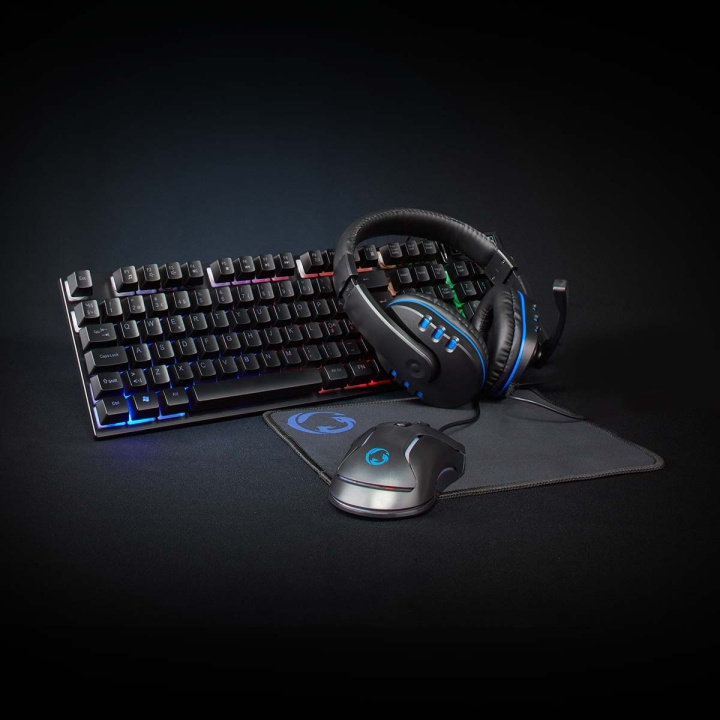 Nedis Gaming Combo Kit | 5-in-1 | Toetsenbord, Koptelefoon, Muis en Muismat | Zwart | QWERTY | Scandinavisch in de groep COMPUTERS & RANDAPPARATUUR / GAMING / Toetsenborden bij TP E-commerce Nordic AB (D17830)