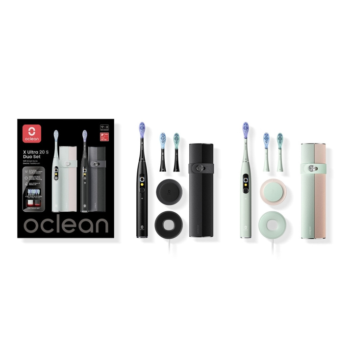 Oclean Elektrisk Tandborste X Ultra 20 S Duo Set Grön+Svart in de groep BEAUTY & HEALTH / Mondverzorging / Elektrische tandenborstels bij TP E-commerce Nordic AB (D18135)