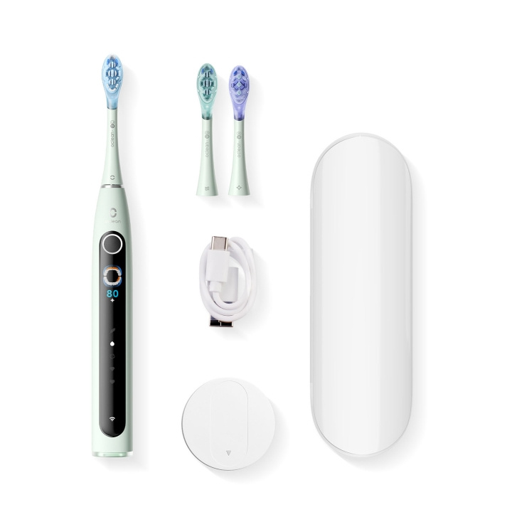 Oclean Elektrisk Tandborste X Pro 20 Set Grön in de groep BEAUTY & HEALTH / Mondverzorging / Elektrische tandenborstels bij TP E-commerce Nordic AB (D18139)