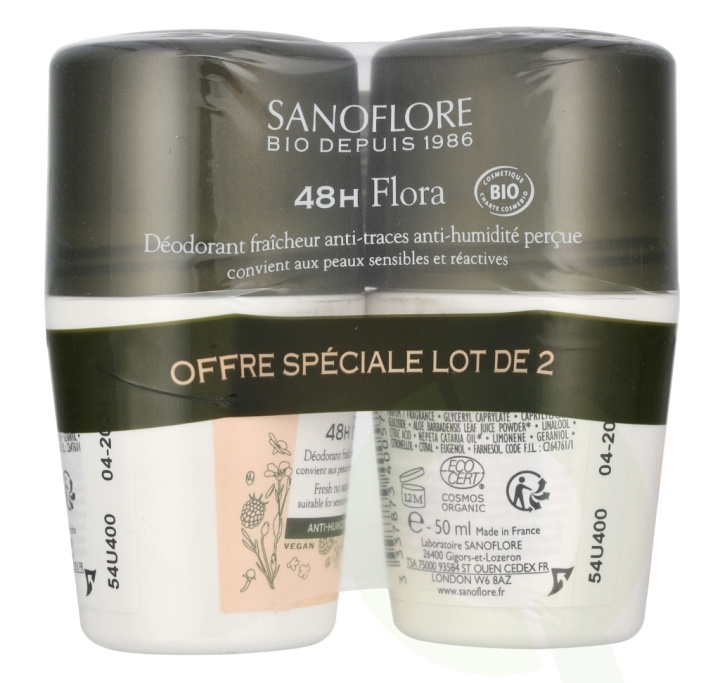 Sanoflore 48H Flora Deodorant Duo Set 100 ml 2x50ml in de groep BEAUTY & HEALTH / Geuren & Parfum / Deodorant / Deodorant voor mannen bij TP E-commerce Nordic AB (D18344)