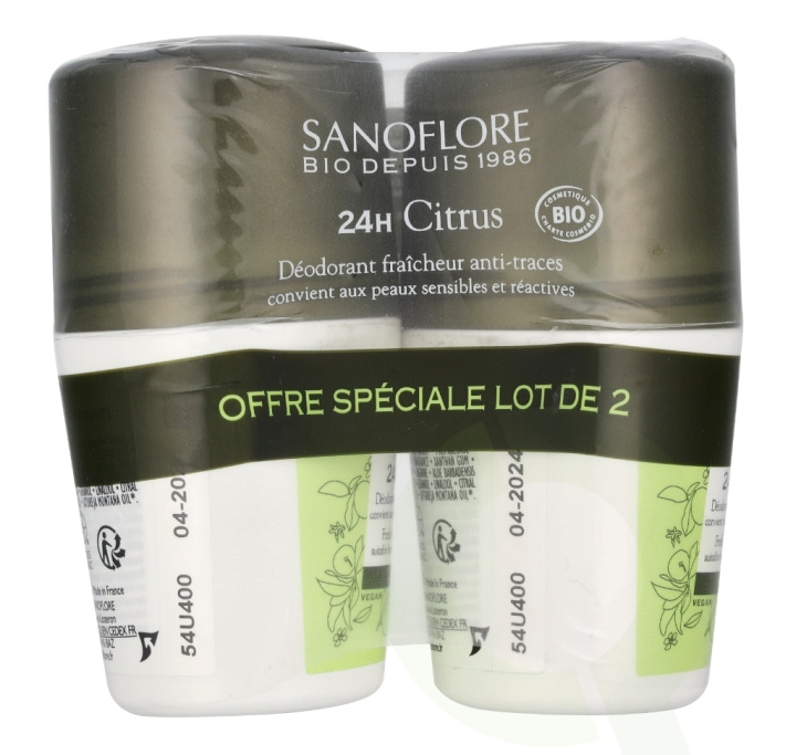 Sanoflore 24H Citrus Deodorant Duo Set 100 ml 2x50ml in de groep BEAUTY & HEALTH / Geuren & Parfum / Deodorant / Deodorant voor mannen bij TP E-commerce Nordic AB (D18345)