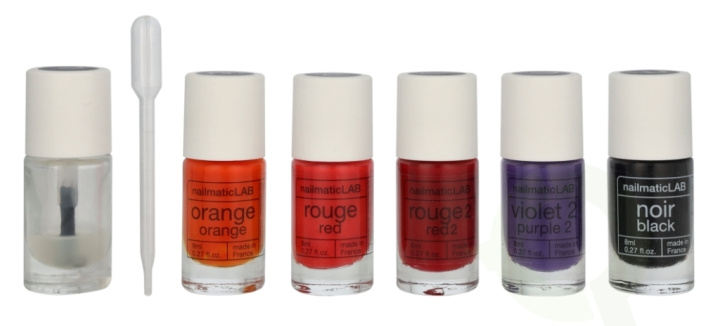 Nailmatic Nail Polish Set 52.5 ml Red - 5x Nail Polish 8ml/5x Pre-Filled Mxing Base/10 Pipettes/5 Labels/1 Booklet With 20 Recipes/5x Mixing Bases 2,5 ml in de groep BEAUTY & HEALTH / Manicure/pedicure / Nagellak bij TP E-commerce Nordic AB (D18391)