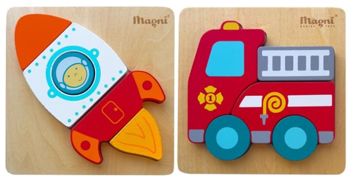 Magni Brandweerwagen/Rocket puzzel (3937) in de groep SPEELGOED, KINDER- & BABYPRODUCTEN / Speelgoed / Kinderpuzzel bij TP E-commerce Nordic AB (D18613)