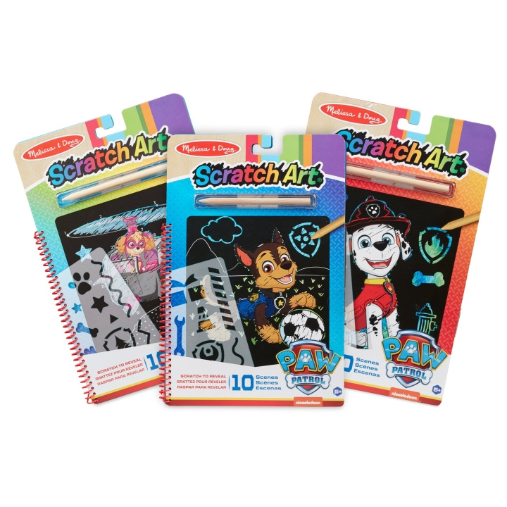 Melissa & Doug PAW Patrol Scratch Art - 3-Pack ( Chase, Skye, Marshall ) (33308) in de groep SPEELGOED, KINDER- & BABYPRODUCTEN / Speelgoed / Ambachten bij TP E-commerce Nordic AB (D18647)