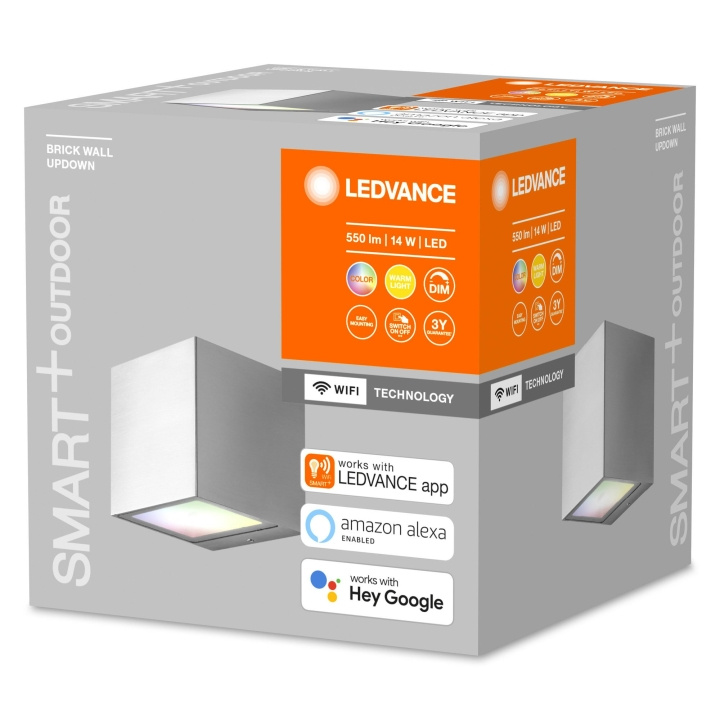 LEDVANCE Smart+ - Brick Buiten Wandlamp Staal - RGBW - WiFi in de groep HOME ELECTRONICS / Verlichting / Wandlampen bij TP E-commerce Nordic AB (D18701)