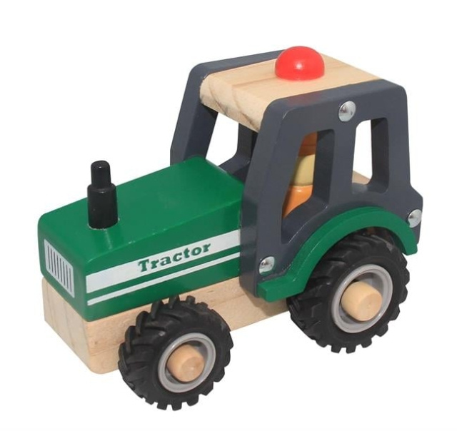 Magni Houten tractor met rubberen wielen (3895) in de groep SPEELGOED, KINDER- & BABYPRODUCTEN / Speelgoed / Speelgoedauto\'s bij TP E-commerce Nordic AB (D18789)