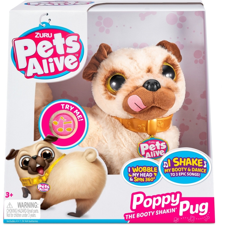 Pets Alive Mopshond-S1 Buitenschuddende Mopshond (9521) in de groep SPEELGOED, KINDER- & BABYPRODUCTEN / Babyspeelgoed / Knuffels bij TP E-commerce Nordic AB (D18816)