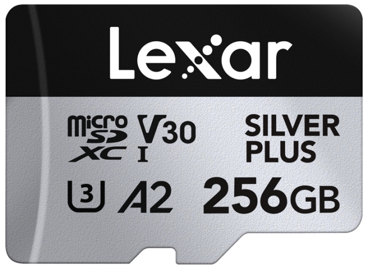 Lexar microSDXC Professional SILVER Plus UHS-I/U3/A2/4K R205/W150 (V30) - 256 GB in de groep HOME ELECTRONICS / Opslagmedia / Geheugenkaarten / SD/SDHC/SDXC bij TP E-commerce Nordic AB (D18931)