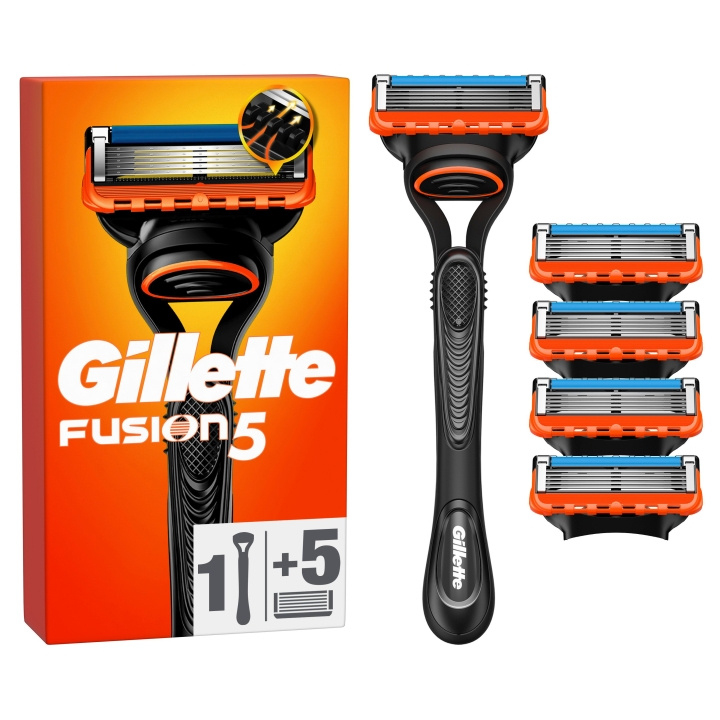 Gillette Fusion5 scheerapparaat voor mannen - Oranje/Zwart in de groep BEAUTY & HEALTH / Haar & Styling / Scheren & Trimmen / Scheermessen & Accessoires bij TP E-commerce Nordic AB (D19008)