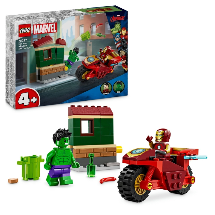 LEGO Superhelden - Iron Man met fiets en de Hulk (76287) in de groep SPEELGOED, KINDER- & BABYPRODUCTEN / Speelgoed / Bouwspeelgoed / Lego bij TP E-commerce Nordic AB (D19020)