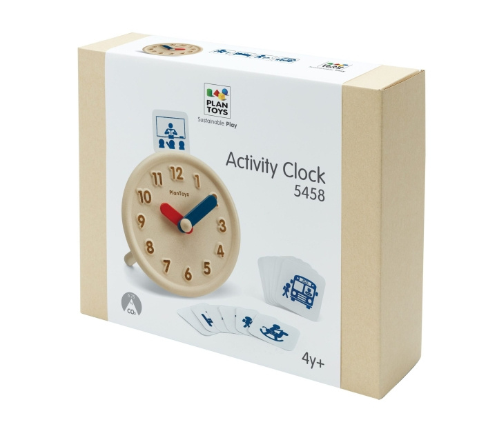 PlanToys Leren Activiteiten Klok - (PT-5458) in de groep SPEELGOED, KINDER- & BABYPRODUCTEN / Babyspeelgoed / Activiteitenspeelgoed bij TP E-commerce Nordic AB (D19071)
