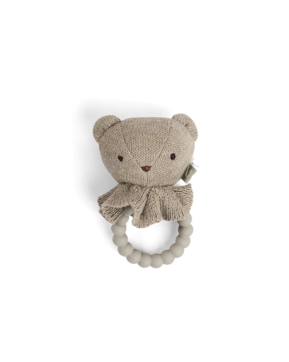 Smallstuff Rammelaar, berengezichtje op siliconen ring, natuur (40008-90) in de groep SPEELGOED, KINDER- & BABYPRODUCTEN / Babyspeelgoed / Knuffels bij TP E-commerce Nordic AB (D19081)