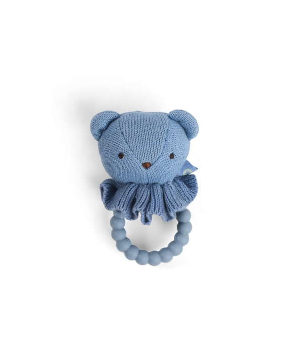 Smallstuff Rammelaar, berengezichtje op siliconen ring, blauw - (40008-91) in de groep SPEELGOED, KINDER- & BABYPRODUCTEN / Babyspeelgoed / Knuffels bij TP E-commerce Nordic AB (D19082)