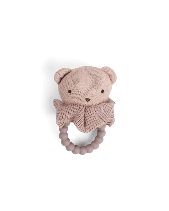 Smallstuff Rammelaar, berengezichtje op siliconen ring, zachte roos (40008-92) in de groep SPEELGOED, KINDER- & BABYPRODUCTEN / Babyspeelgoed / Knuffels bij TP E-commerce Nordic AB (D19093)