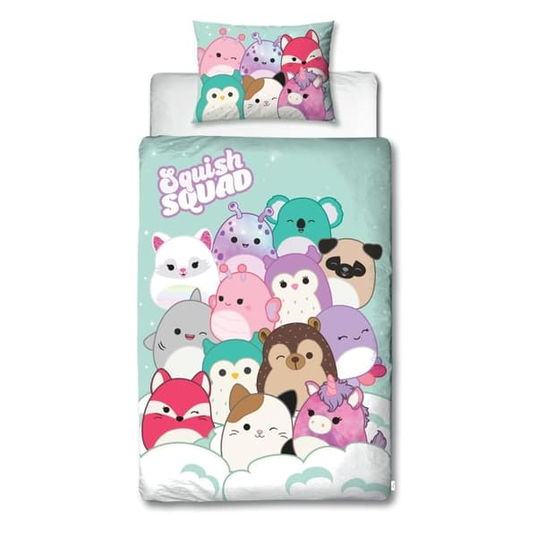 Squishmallows Beddengoed - Volwassene Maat 140 x 200 cm - Squishmallows (SQM158) in de groep SPEELGOED, KINDER- & BABYPRODUCTEN / Kindertextiel / Beddengoed bij TP E-commerce Nordic AB (D19111)