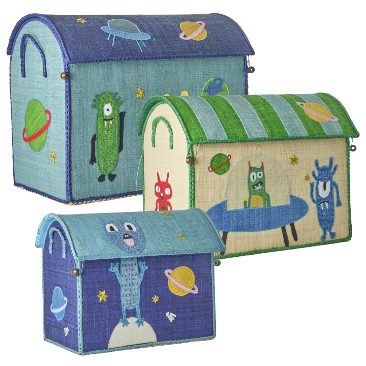 RICE Raffia speelgoedmanden met Monsters thema - Levendig - Set van 3 in de groep SPEELGOED, KINDER- & BABYPRODUCTEN / Kinderkamer / Opslag bij TP E-commerce Nordic AB (D19140)