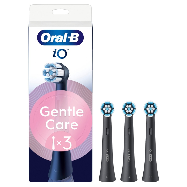 Oral B Oral-B iO-serie Gentle Care opzetborstels - Zwart - 3 stuks in de groep BEAUTY & HEALTH / Mondverzorging / Elektrische tandenborstelaccessoires bij TP E-commerce Nordic AB (D19191)