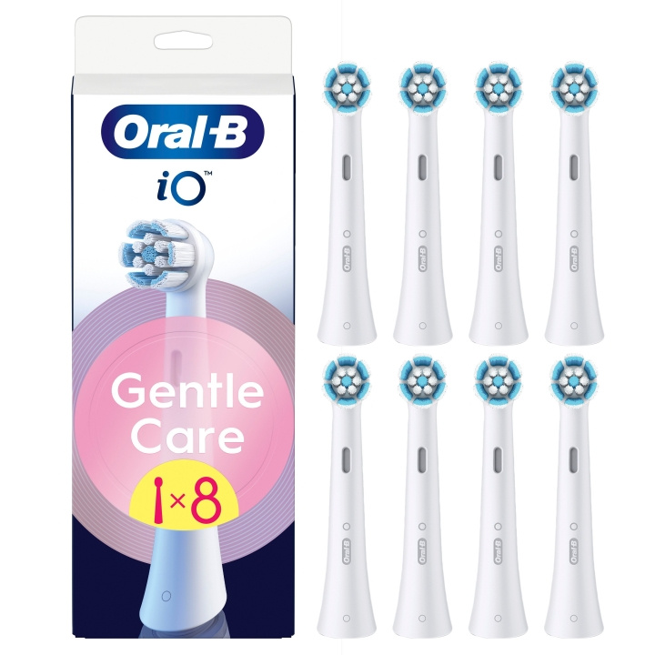 Oral B iO-serie Gentle Care opzetborstels - Wit - 8 stuks in de groep BEAUTY & HEALTH / Mondverzorging / Elektrische tandenborstelaccessoires bij TP E-commerce Nordic AB (D19193)