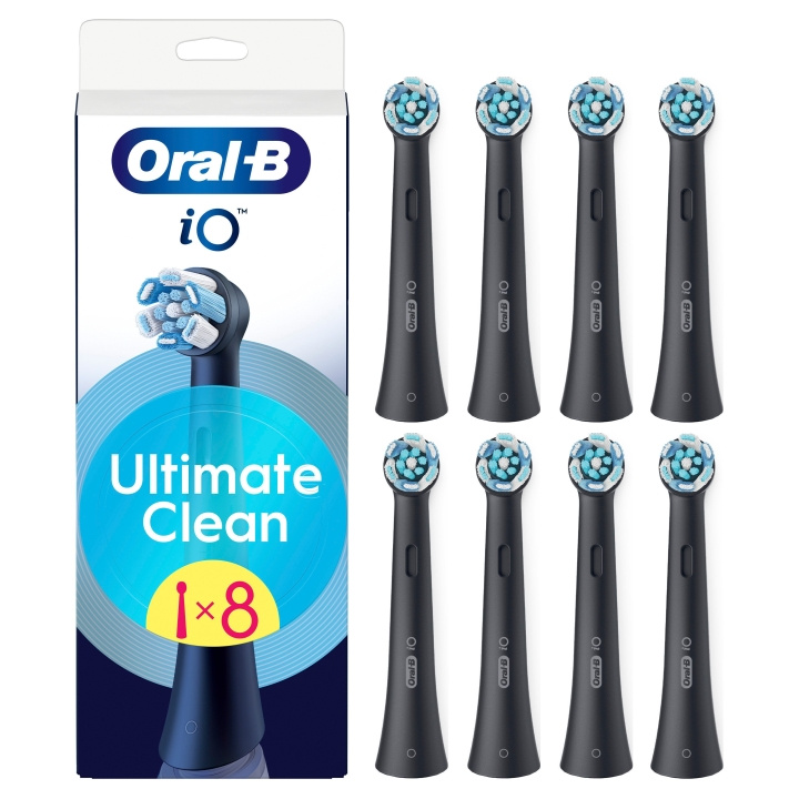 Oral B Oral-B iO-serie Ultimate Clean Zwarte opzetborstels - Zwart - 8 stuks in de groep BEAUTY & HEALTH / Mondverzorging / Elektrische tandenborstelaccessoires bij TP E-commerce Nordic AB (D19194)